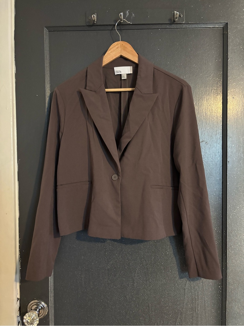 Nordstrom Brown Cropped Single-Button Blazer
